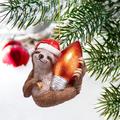 Design Toscano Santa's Holiday Season Sloth Christmas Ornament: Each QS95306